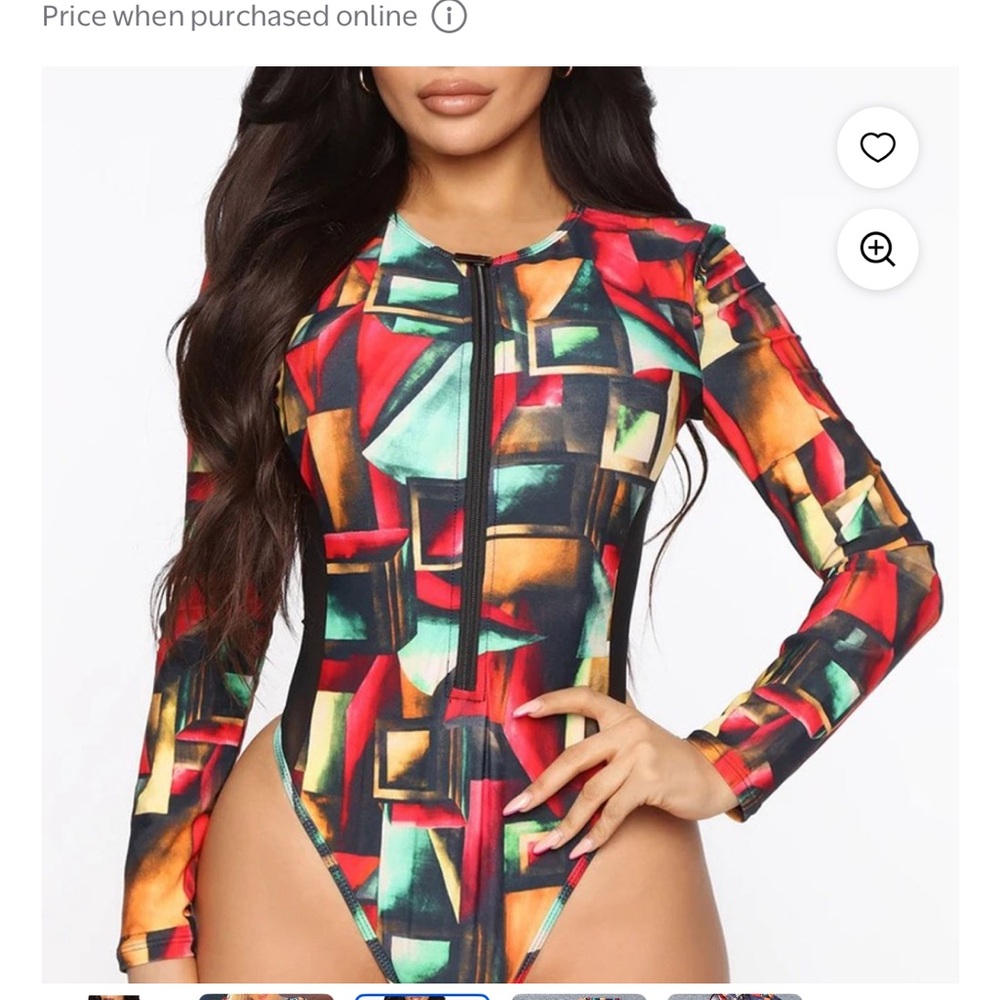 Fashion Nova Women’s  Geometric One Piece Swimsuit
